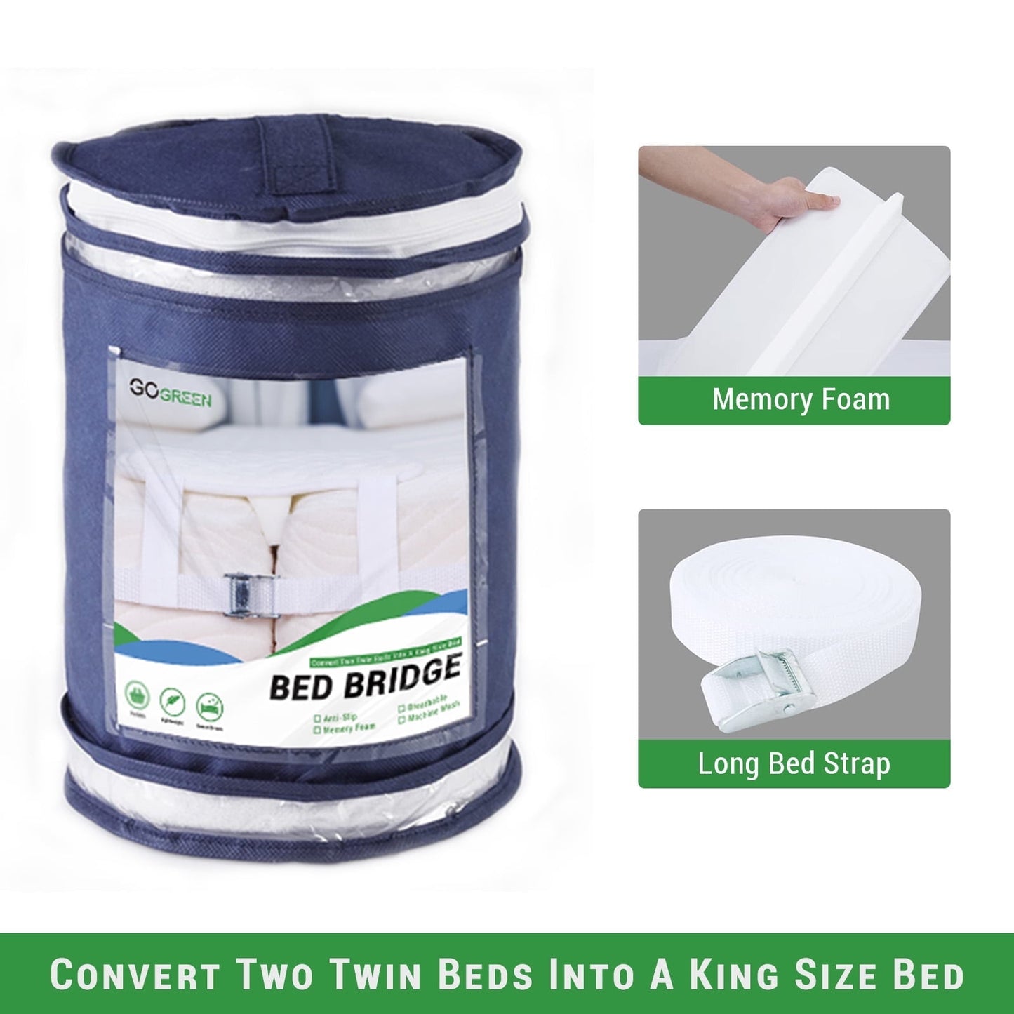 ogreen Official Wide Twin Bed Bridge to King Bed Converte