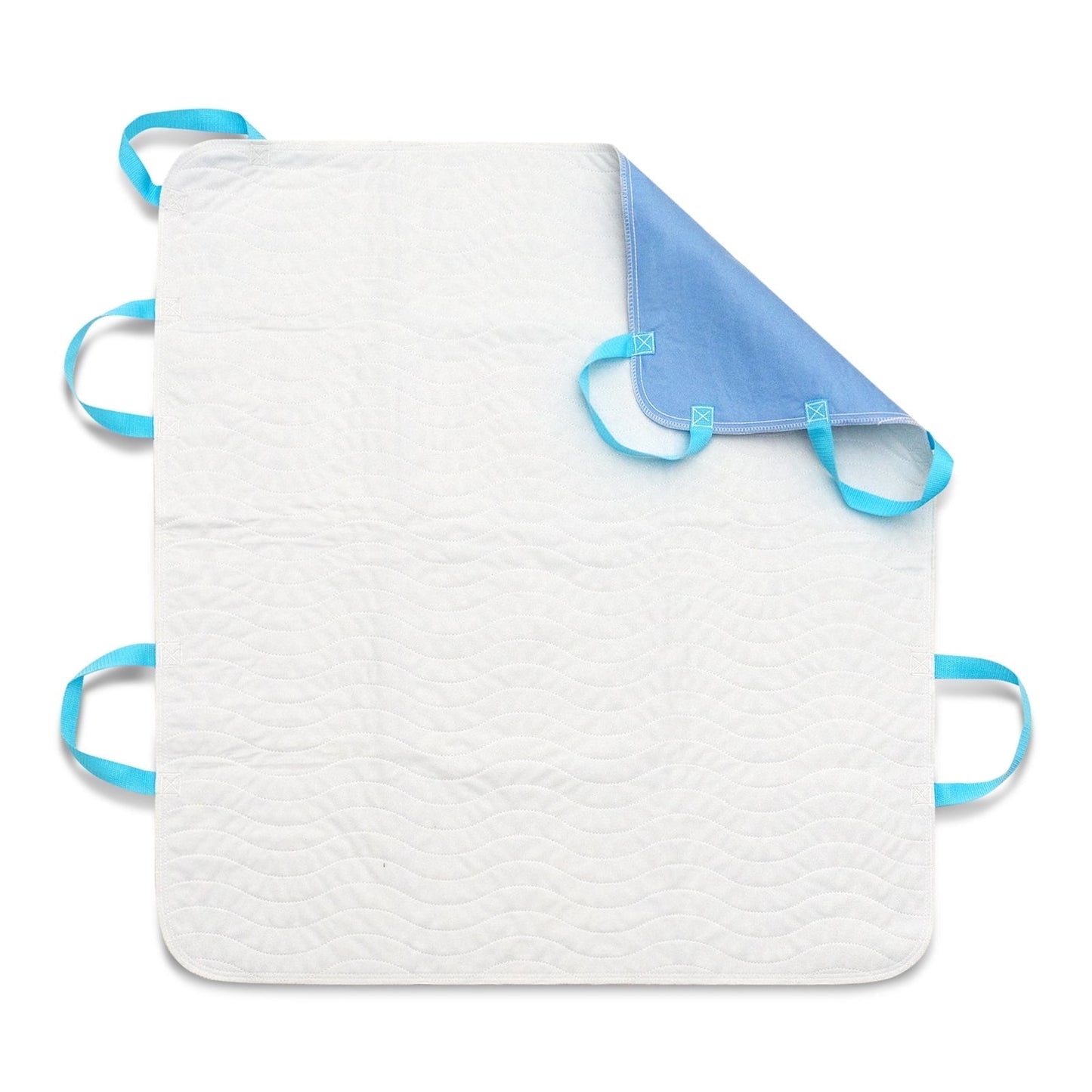Gogreen Reusable Blue Underpads 34×36 with 4-Layers Leakproof Protection - Washable Bed Pads for Incontinence Care (34x36, 2 Packs)