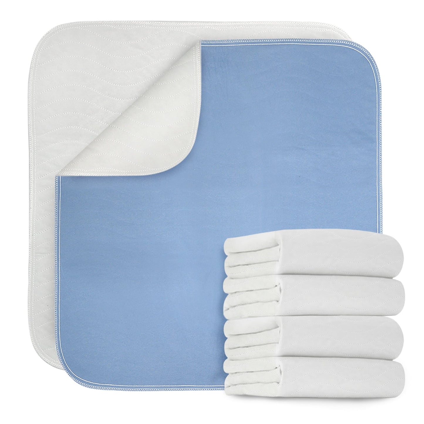 Gogreen Waterproof Reusable Underpads, 4-Layer Heavy Absorbency & Quilted Washable Pads for Kid, Adult, Elderly & Pet, Bedwetting Incontinence Pad for Bed, Sofa, Floor, Couch (34 x 36, Pack of 4)