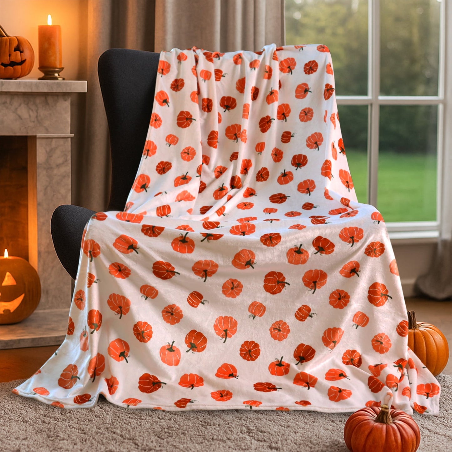 HITIME Cozy Blanket Printed Blanket Throw Halloween Collection Blanket - 300 GSM Fleece Blanket Throw Size Blanket for Home Decoration, Ultra Soft Blanket Microfiber Throw Blanket (Throw - 50 x 60)