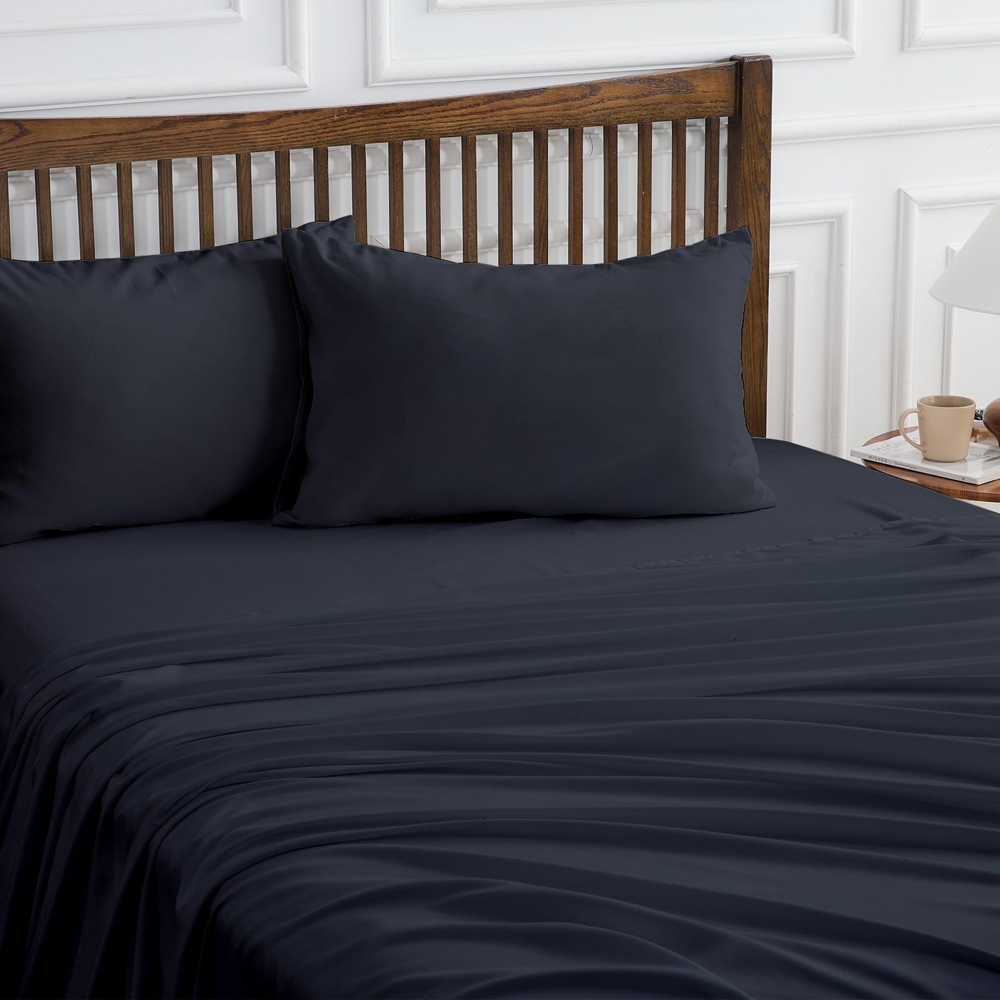 Hitime 4 Pieces Microfiber Full Sheet Set, Deep Pocket Fit 16, Breathable Super Soft Luxury Hotel Style Home Decor Full Size Sheet Set, Gift for Women, Men