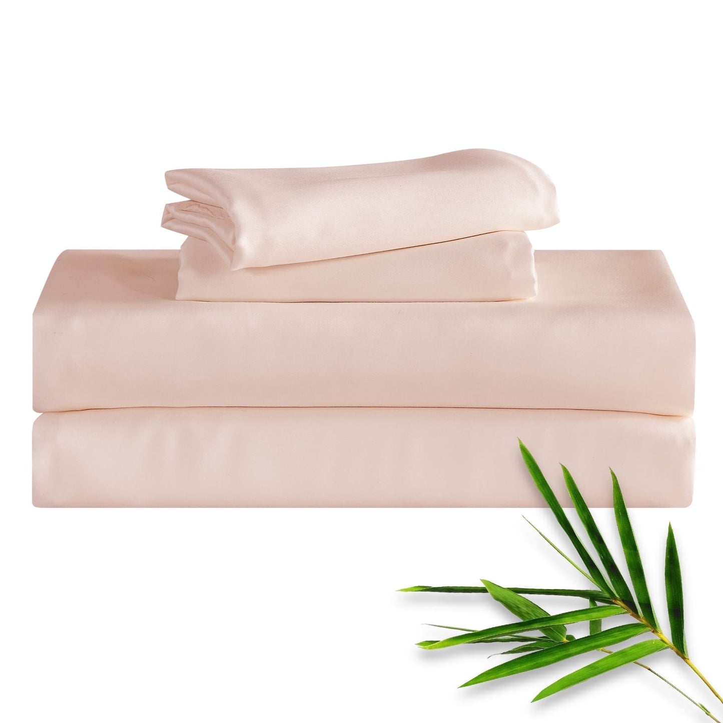 Hitime 4PC Bamboo Full Sheet Set, Deep Pocket Fit 16, Breathable Super Soft Luxury Hotel Style Home Decor Full Size Sheet Set, Gift for Women, Men - 2 Pillowcases, 1 Flat Sheet, 1 Fitted Sheet