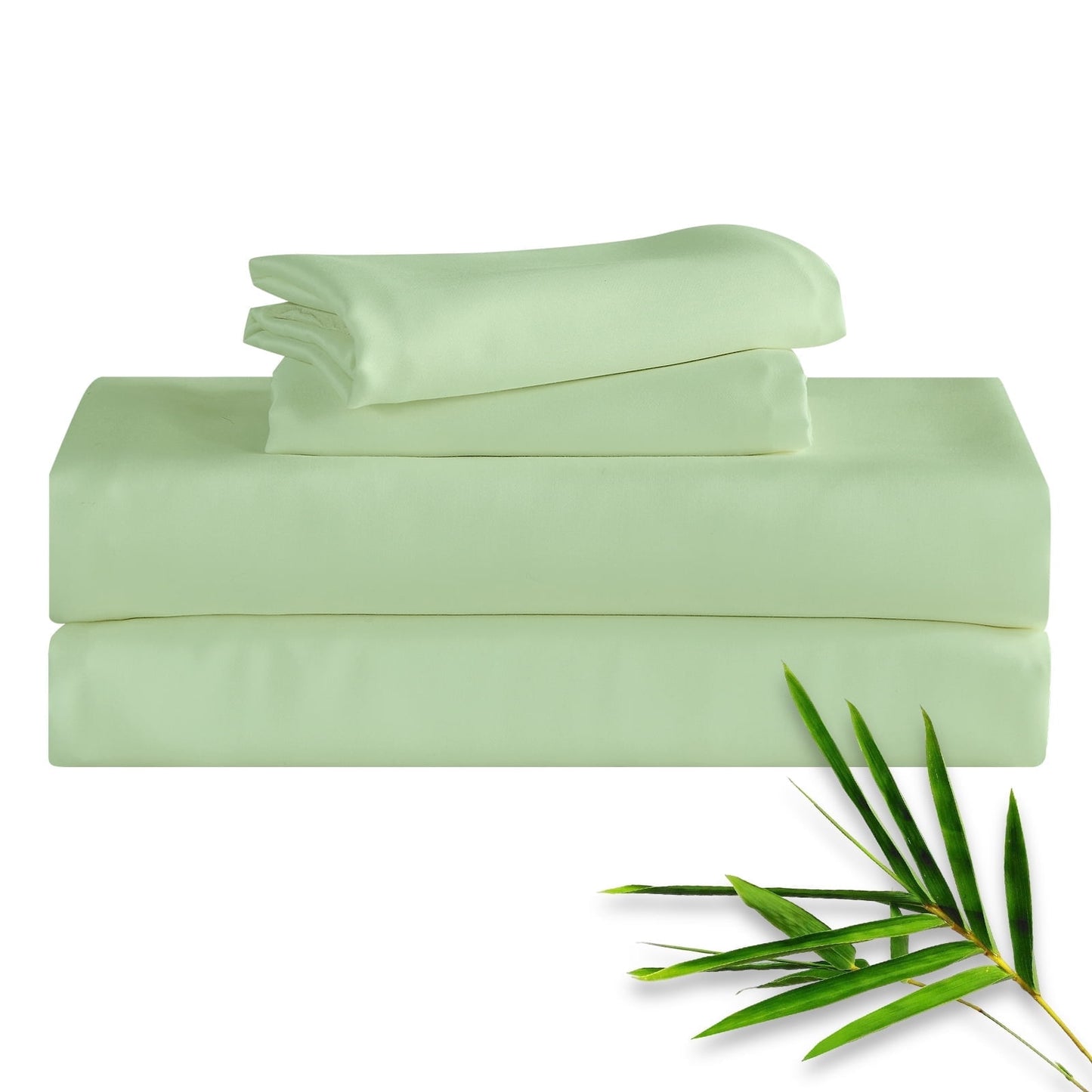 Hitime 4PC Bamboo Full Sheet Set, Deep Pocket Fit 16, Breathable Super Soft Luxury Hotel Style Home Decor Full Size Sheet Set, Gift for Women, Men - 2 Pillowcases, 1 Flat Sheet, 1 Fitted Sheet