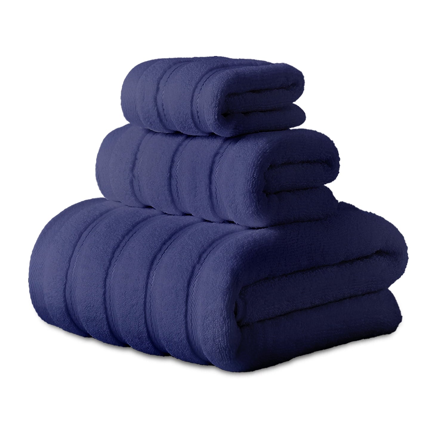 Hitime Bath Towel Sets of 3 Pieces, 1 Bath Towels 1 Hand Towels 1 Washcloths, 100% Cotton Highly Absorbent Towels for Bathroom, Gym, Hotel