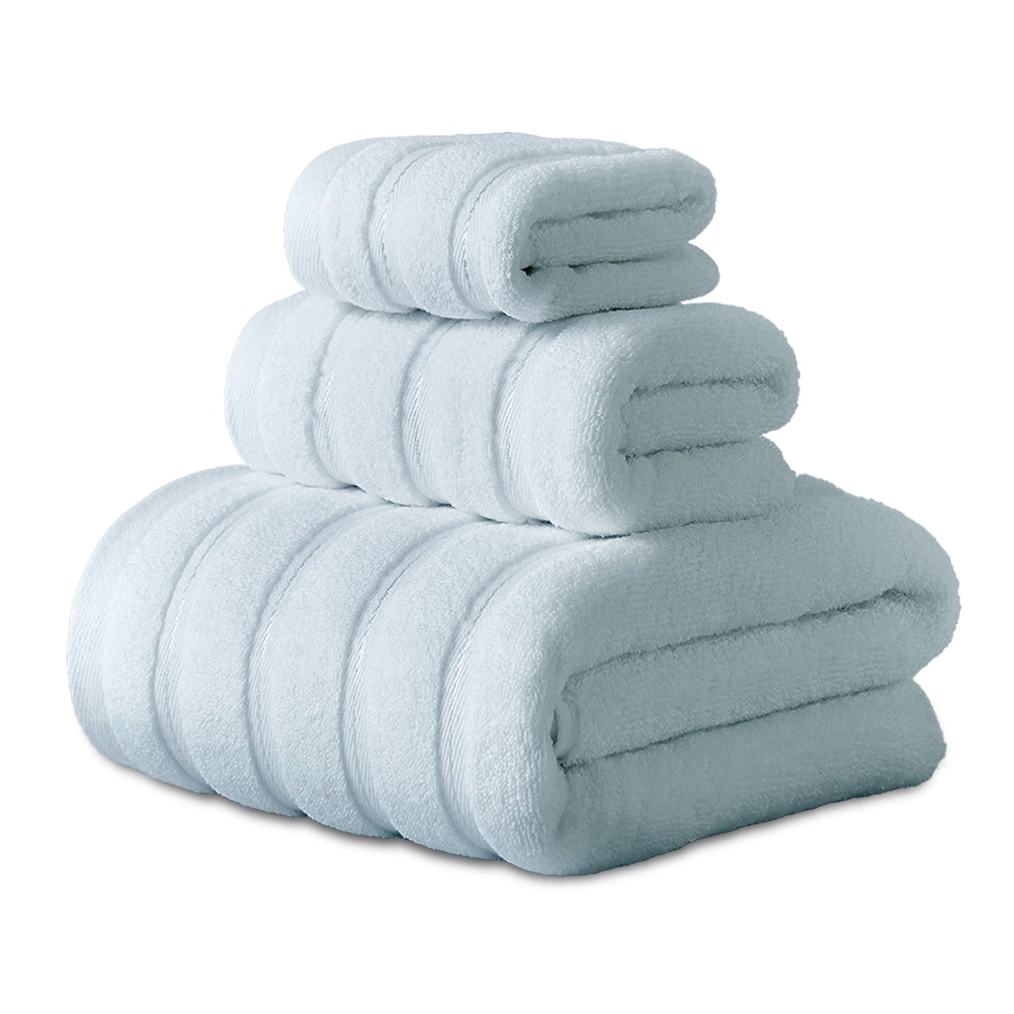 Hitime Bath Towel Sets of 3 Pieces, 1 Bath Towels 1 Hand Towels 1 Washcloths, 100% Cotton Highly Absorbent Towels for Bathroom, Gym, Hotel