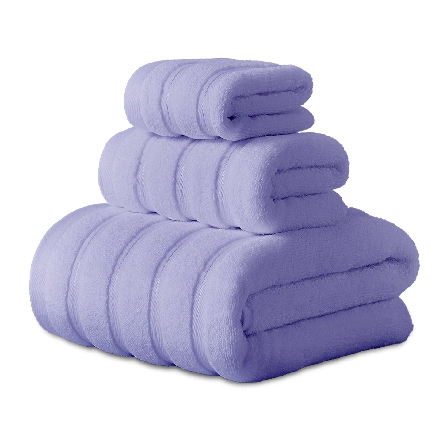 Hitime Bath Towel Sets of 3 Pieces, 1 Bath Towels 1 Hand Towels 1 Washcloths, 100% Cotton Highly Absorbent Towels for Bathroom, Gym, Hotel