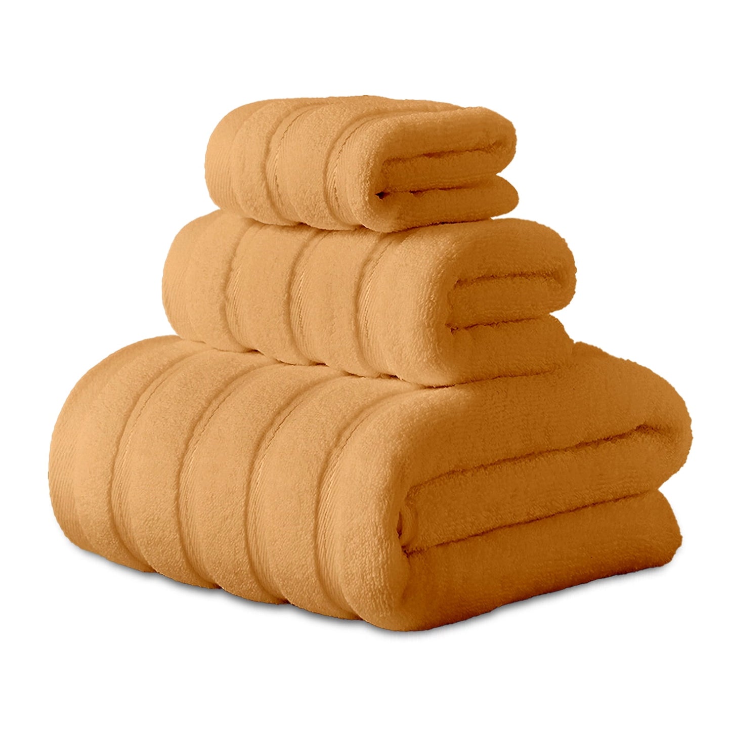 Hitime Bath Towel Sets of 3 Pieces, 1 Bath Towels 1 Hand Towels 1 Washcloths, 100% Cotton Highly Absorbent Towels for Bathroom, Gym, Hotel
