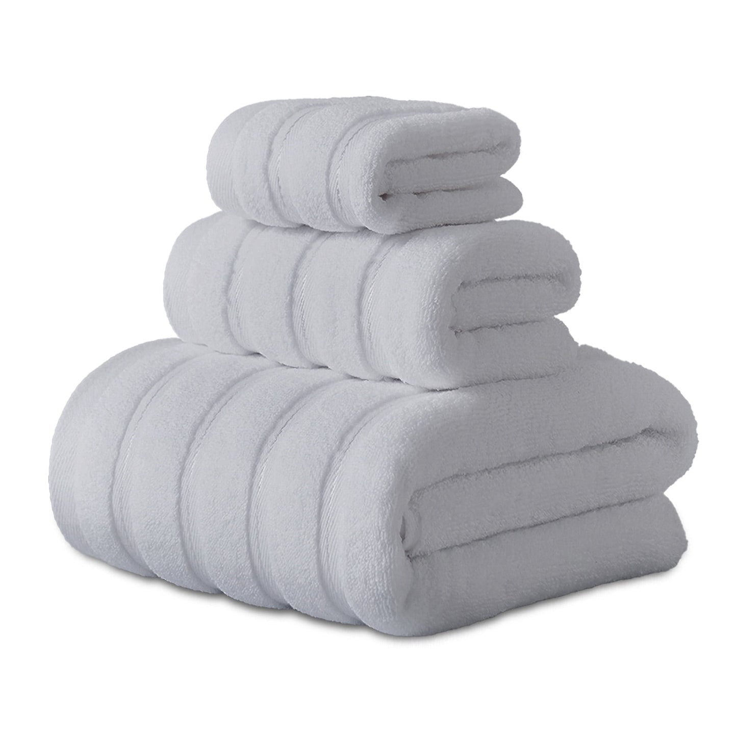 Hitime Bath Towel Sets of 3 Pieces, 1 Bath Towels 1 Hand Towels 1 Washcloths, 100% Cotton Highly Absorbent Towels for Bathroom, Gym, Hotel
