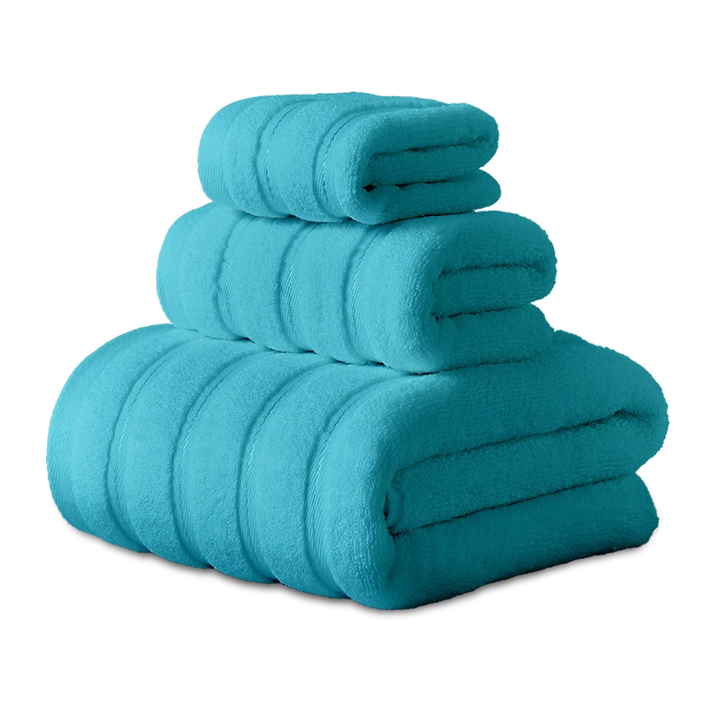 Hitime Bath Towel Sets of 3 Pieces, 1 Bath Towels 1 Hand Towels 1 Washcloths, 100% Cotton Highly Absorbent Towels for Bathroom, Gym, Hotel