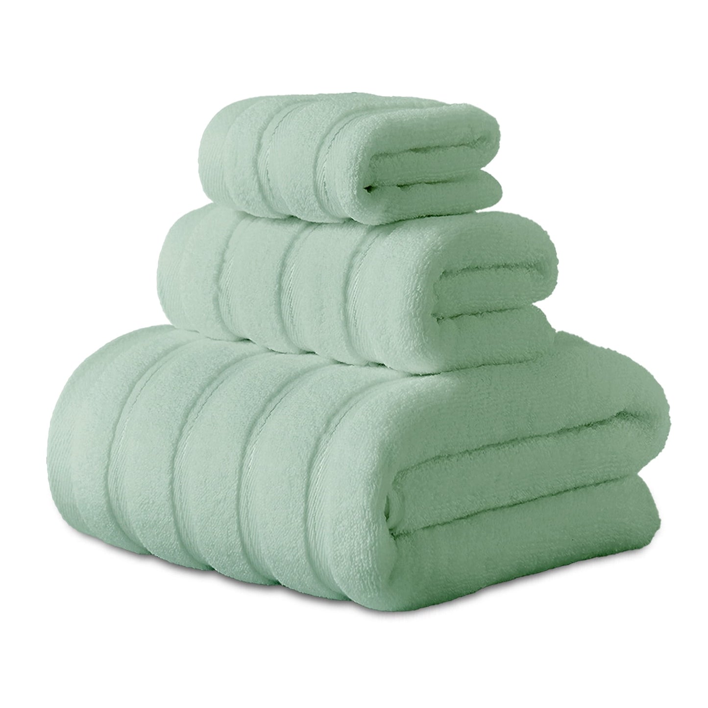 Hitime Bath Towel Sets of 3 Pieces, 1 Bath Towels 1 Hand Towels 1 Washcloths, 100% Cotton Highly Absorbent Towels for Bathroom, Gym, Hotel