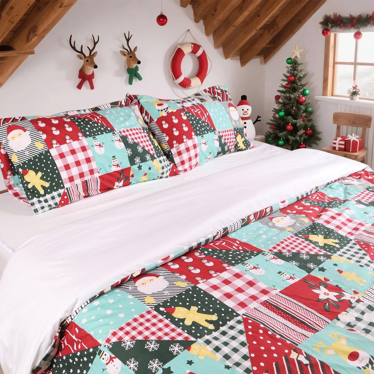 Hitime Luxury Queen Duvet Cover Floral, Soft & Breathable Microfiber 3 Pieces Queen Bedding Sets, Pattern Queen Comfy Duvet Cover, with Zipper Closure, Includes 2 x Pillowcase, 1 x Duvet Cover
