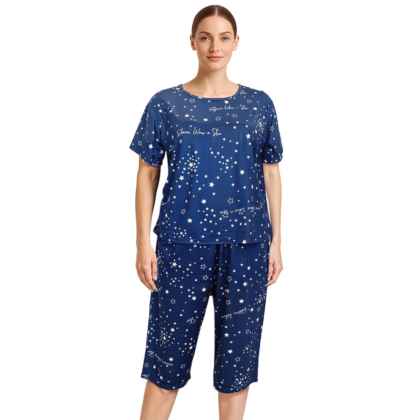 itime Silk Womens Pajamas Set Button Down Summer Sleepwear Short Sleeve Breathable Nightwear Loungewear Se