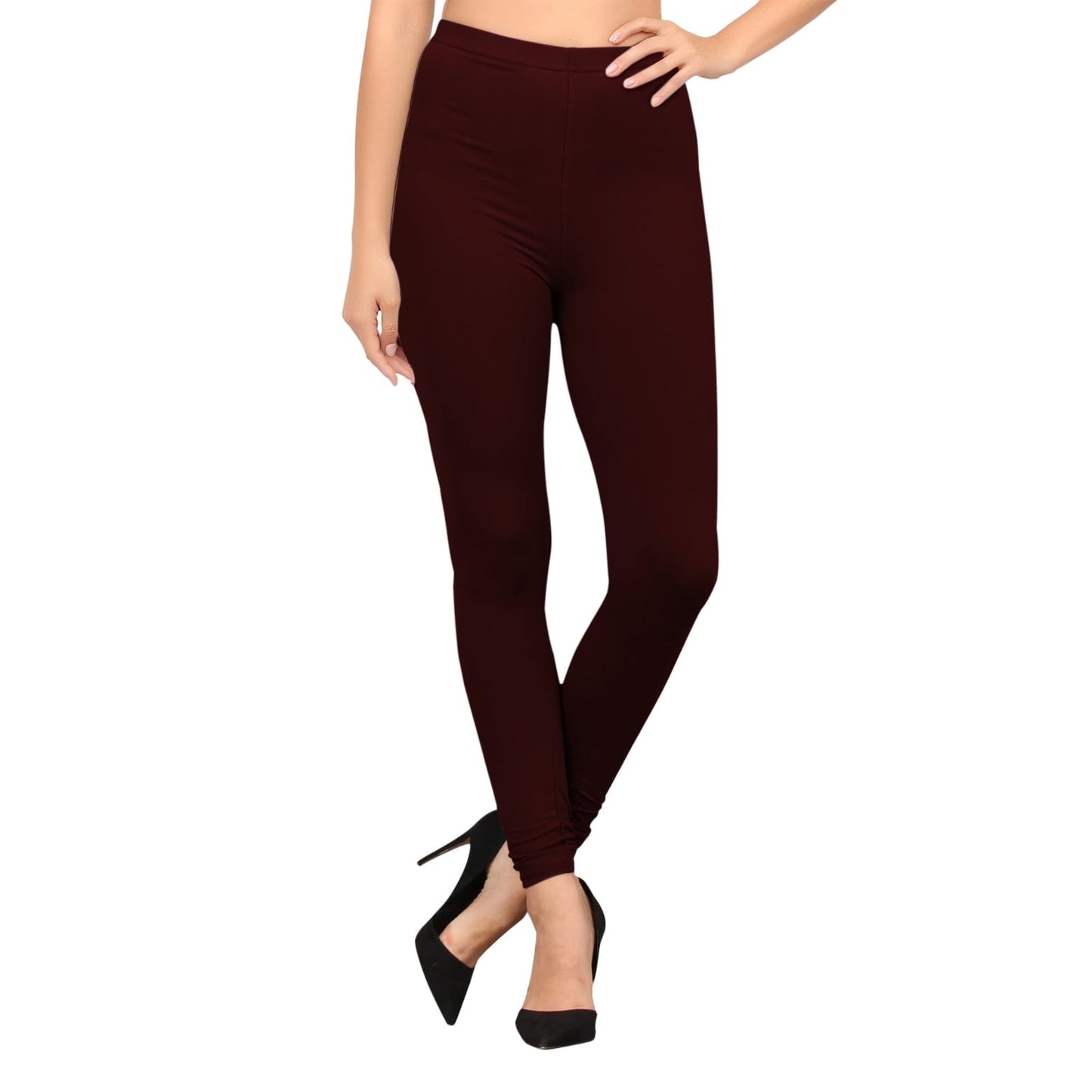 Hitime High Waisted Women's Leggings for Women Activewear Workout Pants for Women Yoga Pants, Full Length Maroon S-M