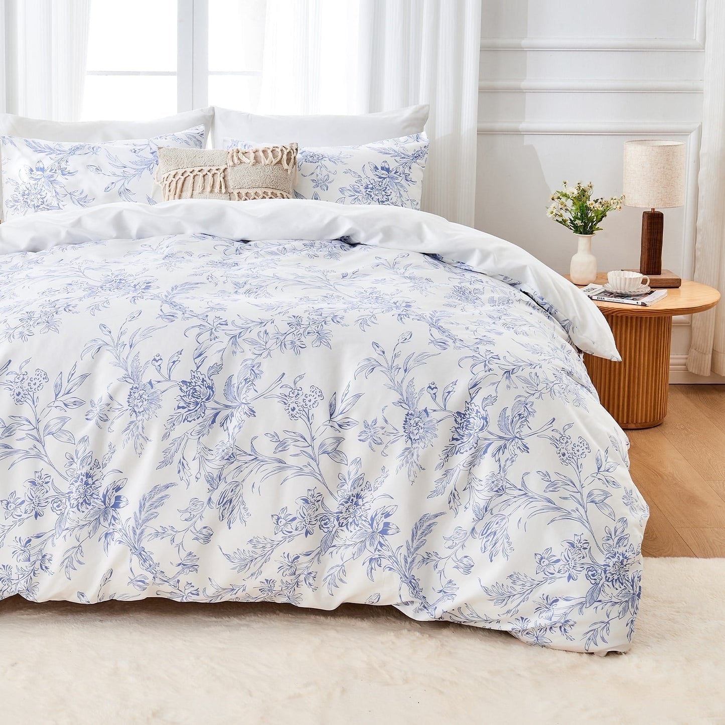 Hitime Twin Duvet Cover Set, Soft & Breathable Microfiber 3 Pieces Twin Bedding Sets, Pattern Twin Comfy Duvet Cover Set, with Zipper Closure (Twin)