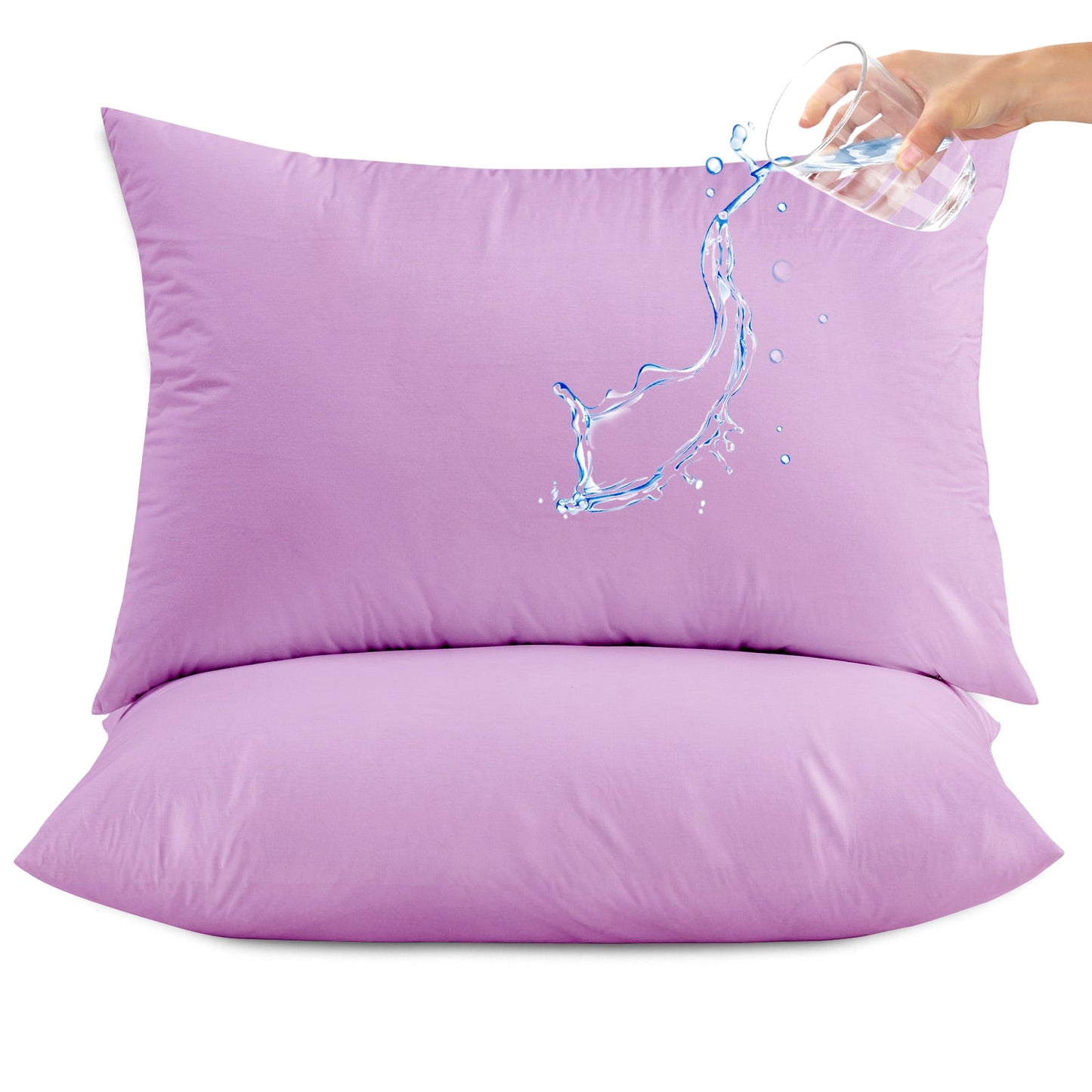 Hitime Waterproof Pillow Protectors with Zipper - King Size Cooling Microfiber Rayon Pillow Case Cover, Bed Bug Pillow Cover, Zippered Plastic Pillowcase (2 Packs, King 20x36)