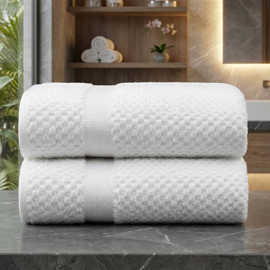 Kingrest 2 Pack Cotton Bath Towel Large , 2 Bath Towel, Highly Absorbent Towels for Bathroom, Gym, Hotel