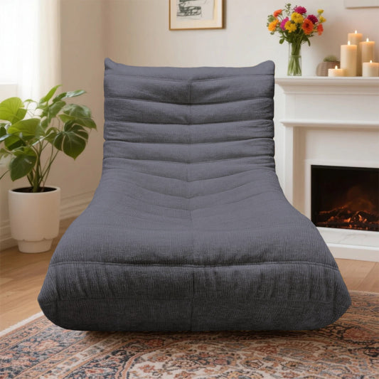 Kingrest Memory Foam Bean Bag Chair for Adults, Single Sofa Chair with Removable Washable Cover, Comfortable Lounger for Living Room, Bedroom, Office, Reading & Relaxing in Small Spaces