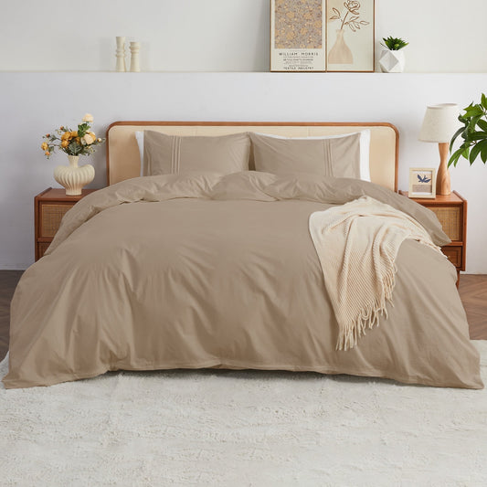 Kingrest Luxury King Duvet Cover Set Floral Printed Soft & Breathable 100% Organic Cotton 3 Pieces King Bedding Sets, Pattern King Comfy Duvet Cover Set, with Zipper Closure