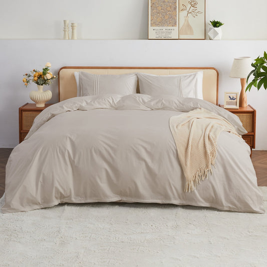 Kingrest Luxury Twin Duvet Cover Set Floral Printed, Soft & Breathable 100% Organic Cotton 3 Pieces Twin Bedding Sets, Pattern Twin Comfy Duvet Cover Set with Zipper Closure