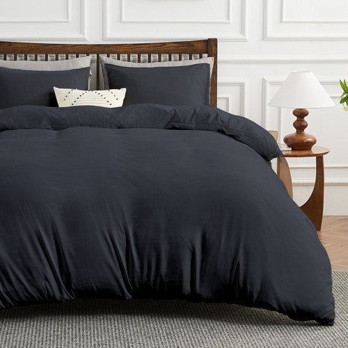 Hitime Microfiber Solid 3 Pieces Printed Duvet Cover Set
