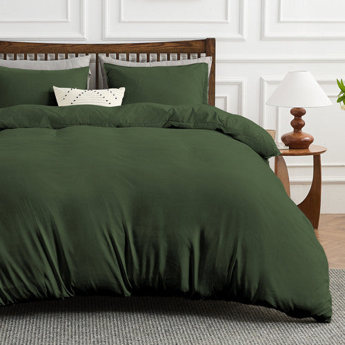 Hitime Microfiber Solid 3 Pieces Printed Duvet Cover Set