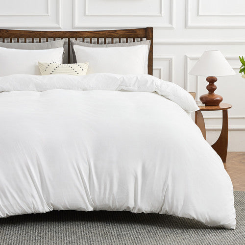Hitime Microfiber Solid 3 Pieces Printed Duvet Cover Set
