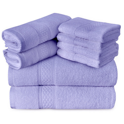 Gogreen White Bath Towel Sets of 6 Pieces, 2 Bath Towels 2 Hand Towels 2 Washcloths, 100% Cotton Highly Absorbent Towels for Bathroom, Gym, Hotel