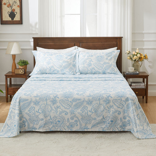 Kingrest 100% Cotton 4 Pieces Sheet Sets