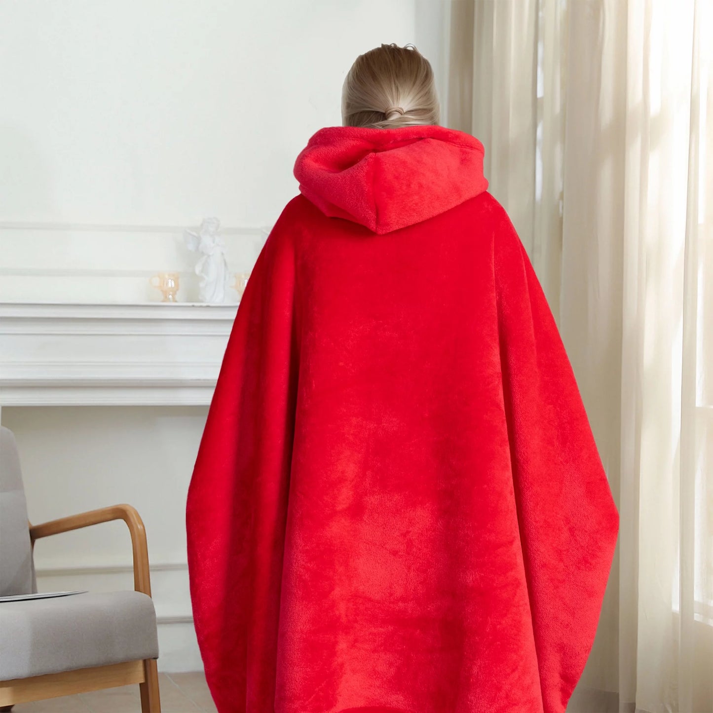 GOGREEN Original | Oversized Wearable Blanket Hoodie, Thick Sherpa Fleece Sweatshirt Hooded Blanket with Giant Hood Kangroo Pocket for Adults Women Men, One Size Fits All