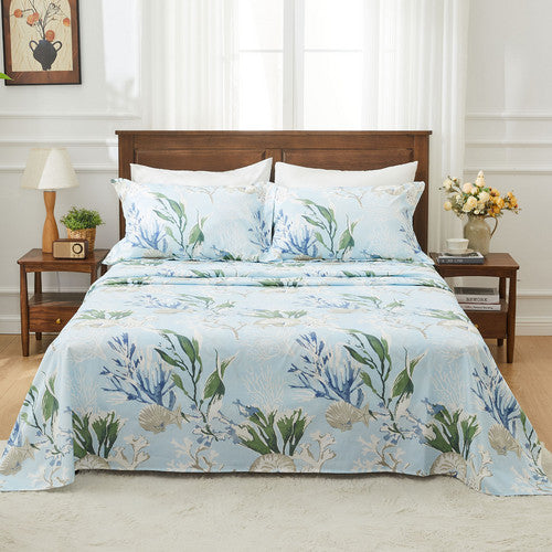 Kingrest 100% Cotton 4 Pieces Sheet Sets