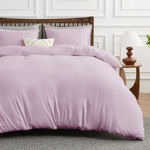 Hitime Microfiber Solid 3 Pieces Printed Duvet Cover Set