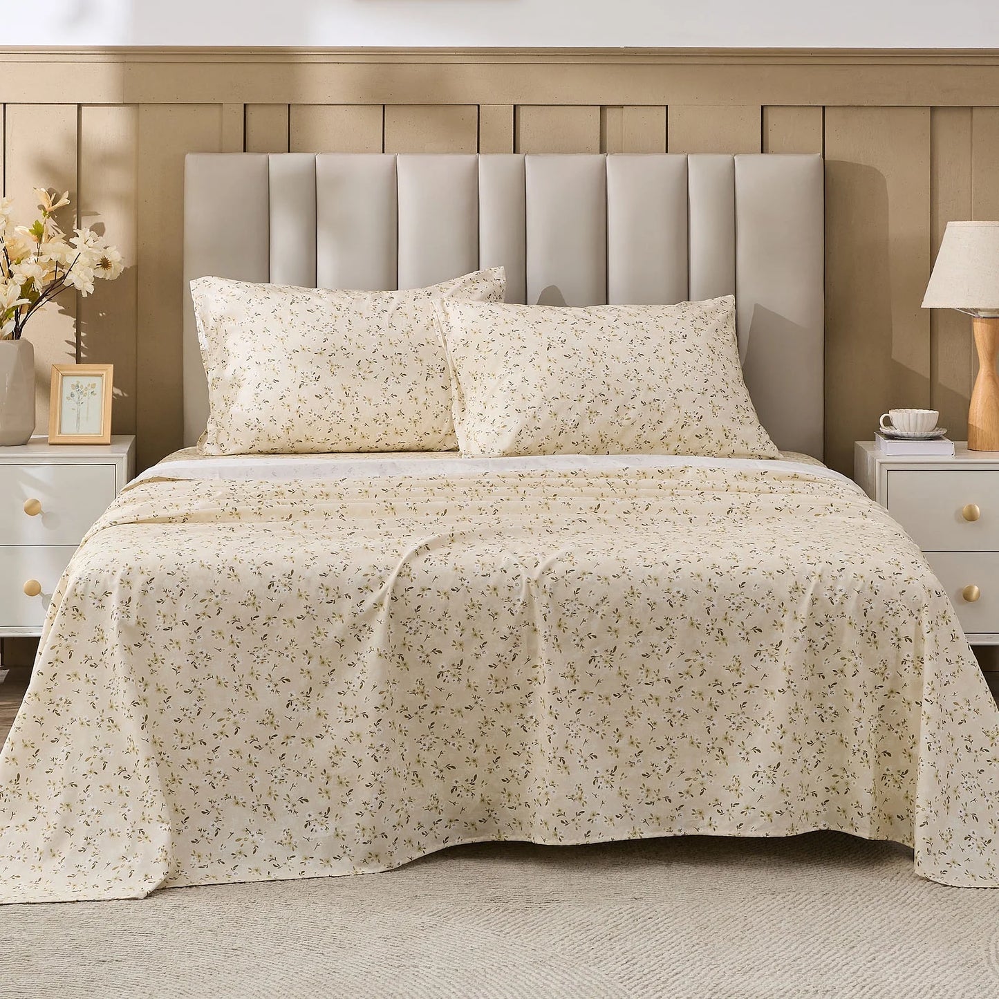 Gogreen 2025 Christmas 4 Pieces Printed Sheet Set Deep Pocket Fit 16", Breathable Microfiber Super Soft Sheet Set Cooling Sheets