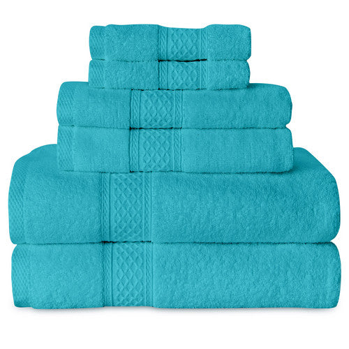 Gogreen White Bath Towel Sets of 6 Pieces, 2 Bath Towels 2 Hand Towels 2 Washcloths, 100% Cotton Highly Absorbent Towels for Bathroom, Gym, Hotel