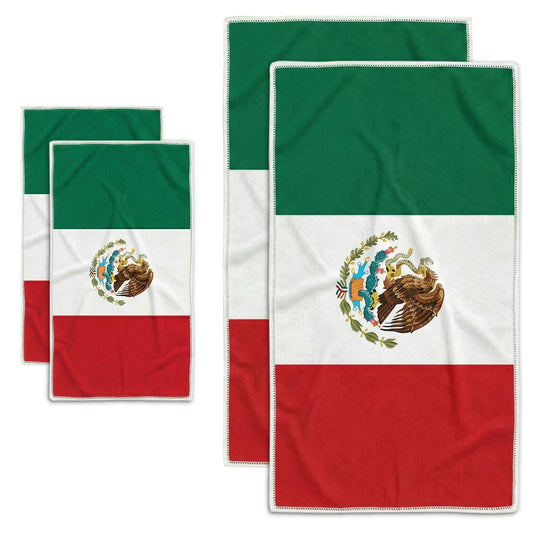 GOGREEN 4 Pack Mexico Beach Towel Large Sand Free Towels for Travel, Quick Dry Absorbent Beach Towels for World Cup 2026 Pool Yoga Gym Camping