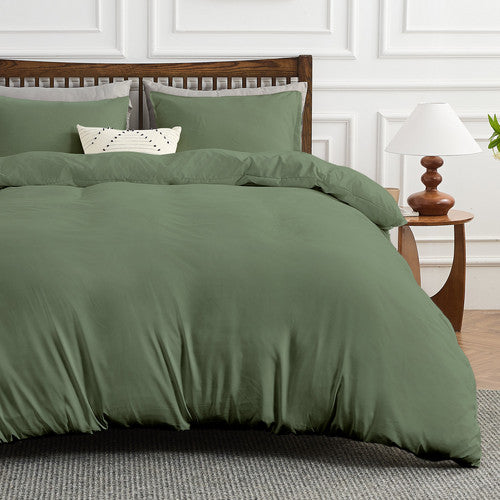 Hitime Microfiber Solid 3 Pieces Printed Duvet Cover Set