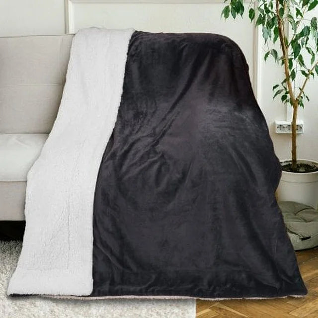 Gogreen Sherpa Fleece Throw Blanket for Couch Bed Sofa Adults -Soft and Warm Blanket for Winter, Thick and Fuzzy Throw Blanket