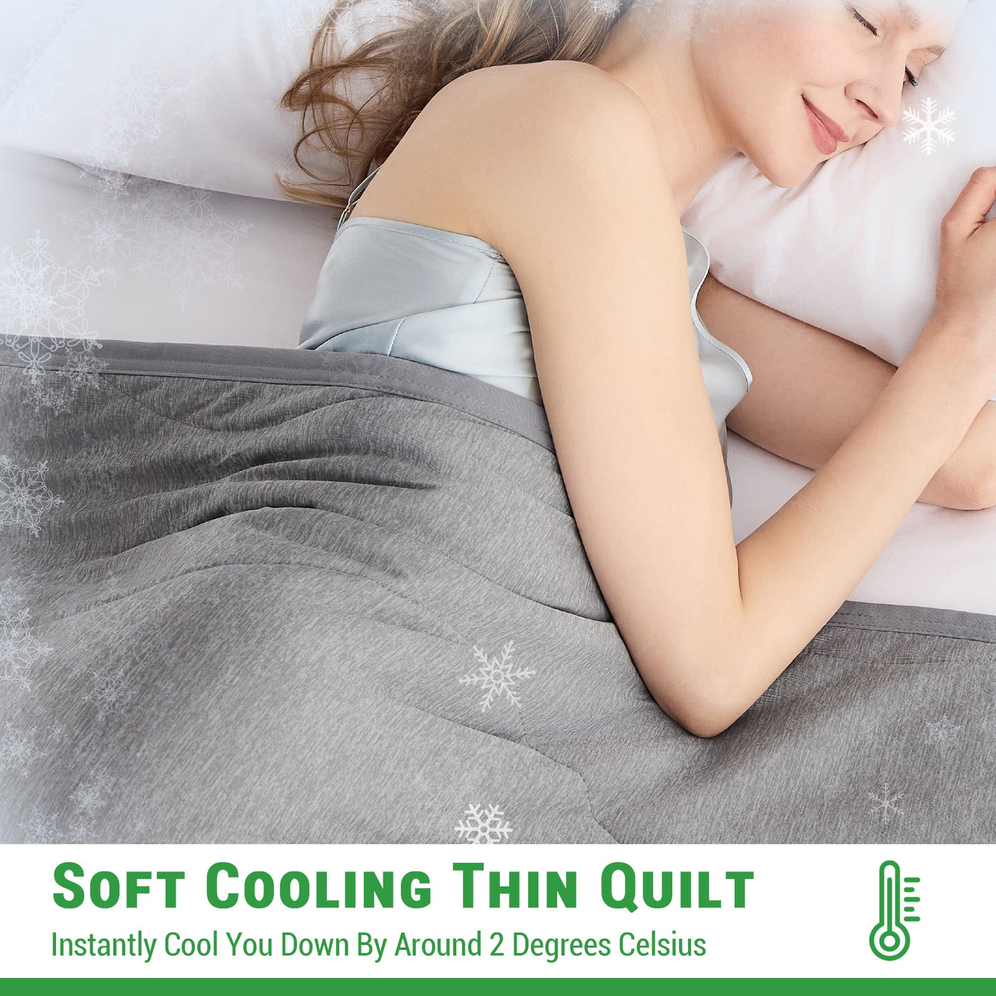 GOGREEN Cooling Comforter Blanket, Double Sided Summer Cool Comforter Q-MAX>0.5, Ultra Soft Arc Chill Cooling Blanket for Hot Sleepers Night Sweats