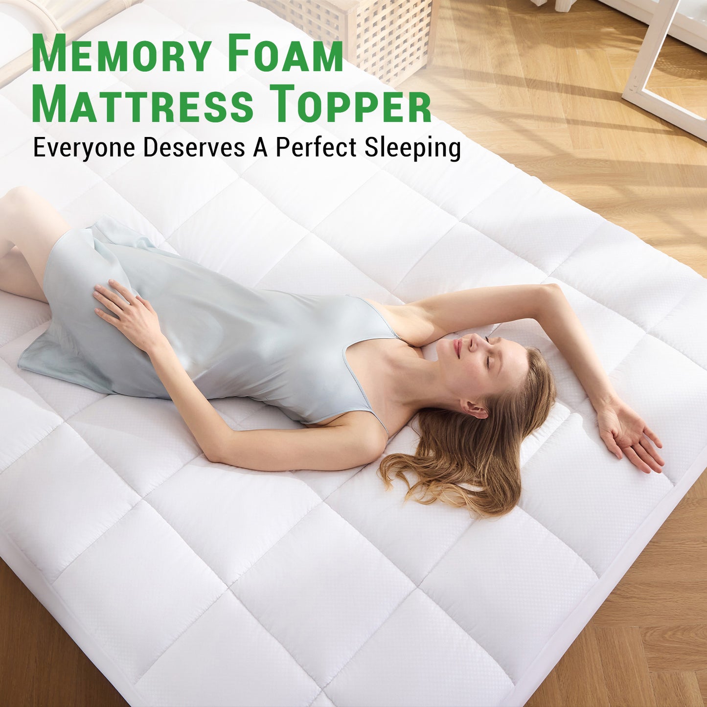 GOGREEN Waterproof Extra Thick Mattress Topper, Breathable Pillow Top Mattress Pad Cover Down Alternative Overfilled Plush Soft bed Protector with 8-16 Inch Elastic Deep Pocket